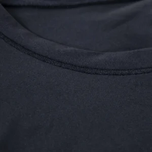 CALIFLO Casual Chic T-shirt Crew Neck Bodysuit black neck fabric close up Close-up of black bodysuit fabric and neck