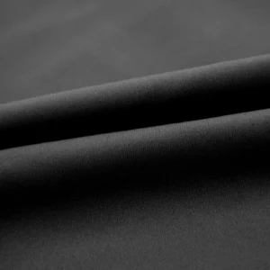 CALIFLO High compression activewear long sleeve crew neck bodysuit black fabric close up 2 Snatched Active – Long Sleeve Crew Neck Performance Thong Bodysuit - Black - Product View