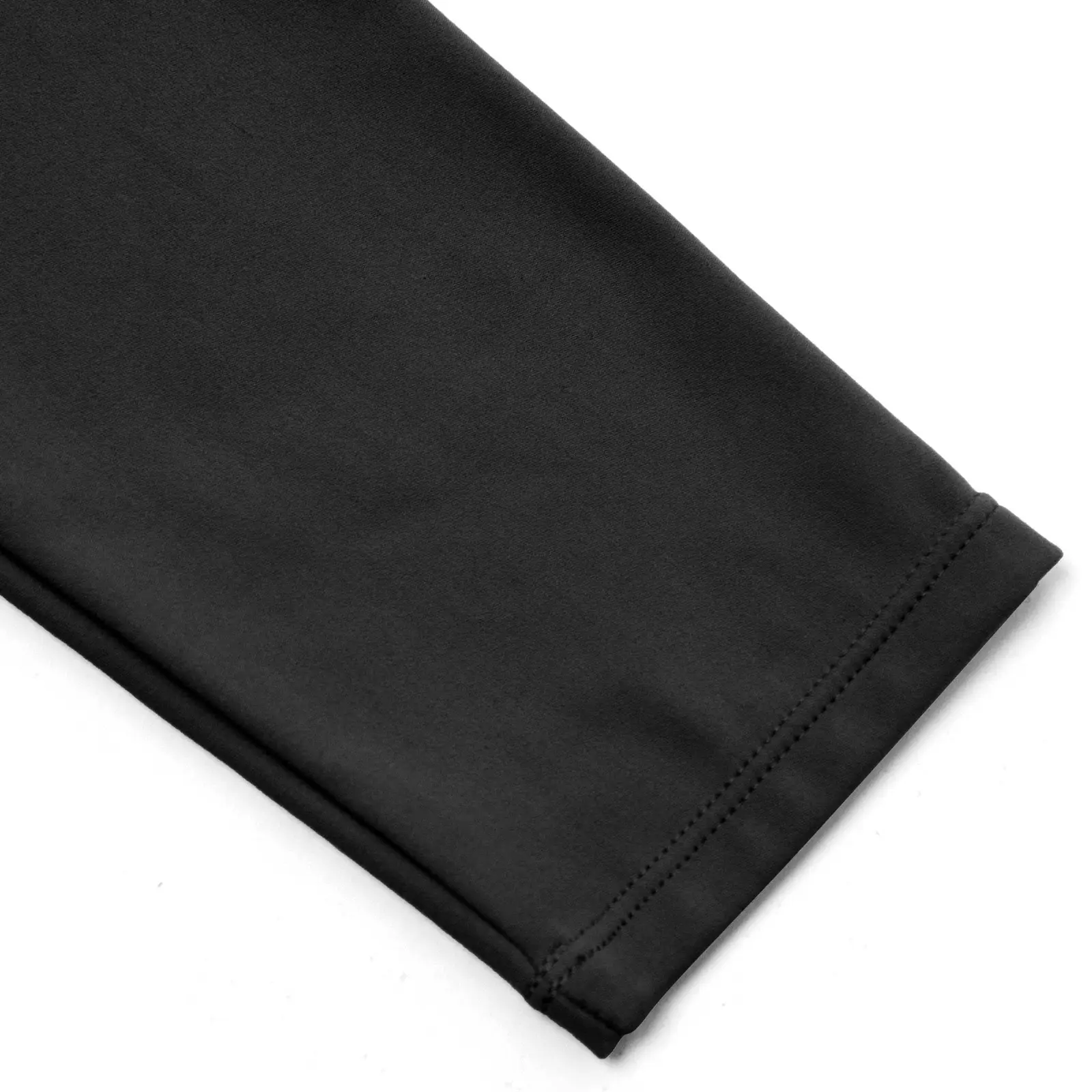 CALIFLO High compression activewear long sleeve crew neck bodysuit black sleeve close up Snatched Active – Long Sleeve Crew Neck Performance Thong Bodysuit - Black - Product View