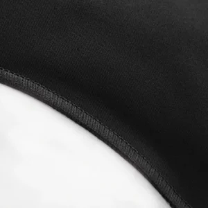 CALIFLO High compression activewear t-shirt bodysuit black fabric close up 3 Close-up of black fabric